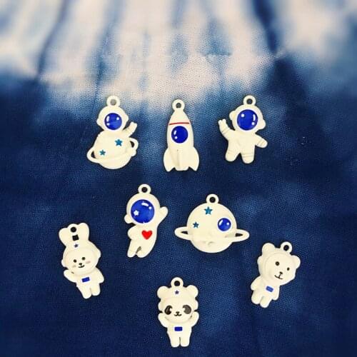 Space Planet style 40pcs/lot aimals/satellite/astronaut shape alloy floating locket charms diy jewelry earring/garment accessory