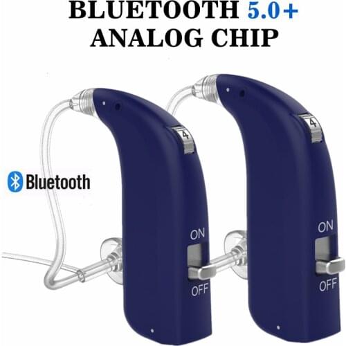 Best Bluetooth Rechargeable Hearing Aid Mini Device Ear Amplifier Digital Hearing Aids BTE Elderly Ear Care Hearing Amplifier