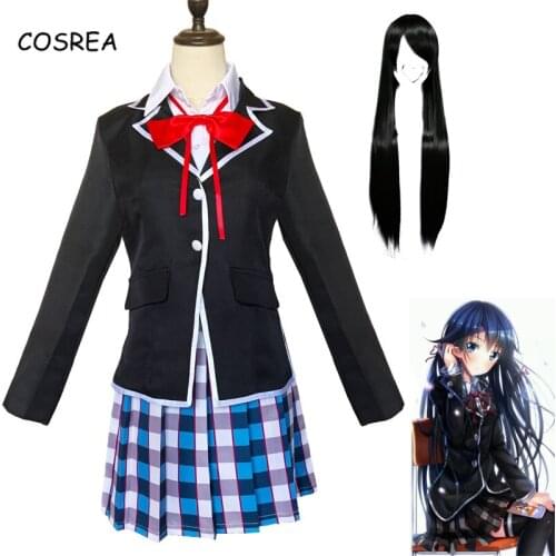 My Youth Romantic Comedy Is Wrong As I Expected Yukinoshita Yukino Cosplay Costumes School Uniform Full Set Wig Synthetic Hair
