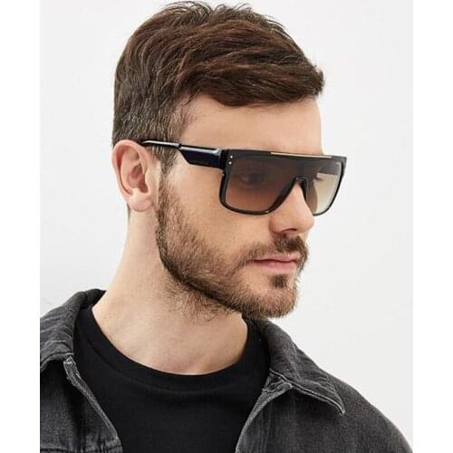 2020 super large frame brand mask shaped polarized flat top sun visor European and American street shooting Sunglasses male CA11