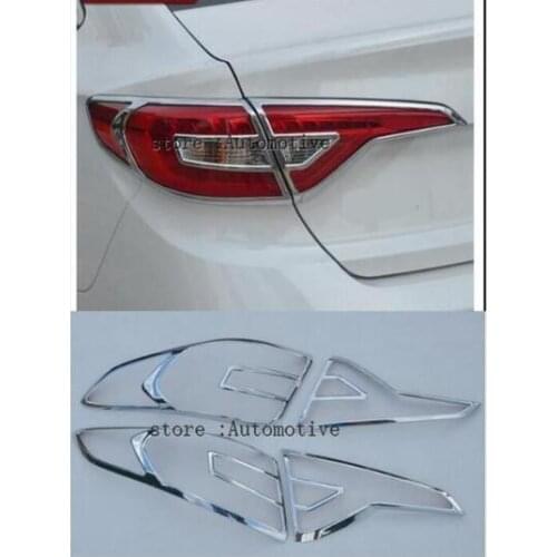 For Hyundai Sonata Lf 2015 2016 2017 Chrome Rear Tail Light Lamp Cover Trim Taillight Molding Garnish Surround Frame Bezel