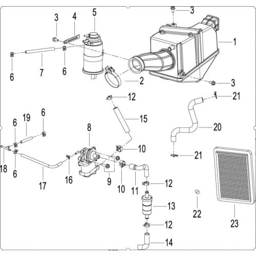 Air cleaner page of Benelli TNT150 BJ150-29A BJ150-29B