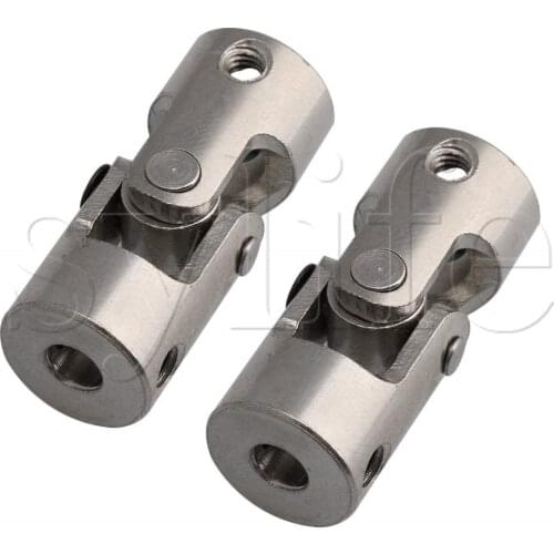 OD 14mm ID 5mm to 8mm Length 35mm Steel Rotatable Joint Coupler Motor Coupling Connector Model Cars Ships Robots Accessory Pack