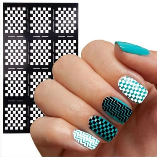 Wholesale Multiple-Use Nail Sticker JV Hollow out Print Stencil Stickers Nail Laser Vinyls Image Guide Manicure Stencil 500pcs
