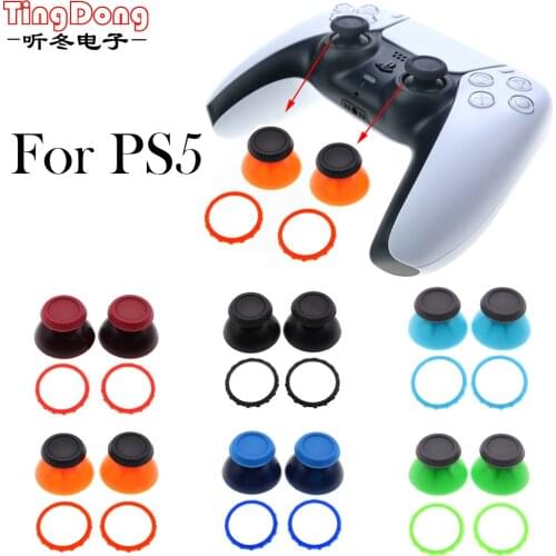 Colorful Analog Cover 3D Thumb Sticks clear Joystick Thumbstick Mushroom Cap For Sony PlayStation 5 PS5 with Accent Rings