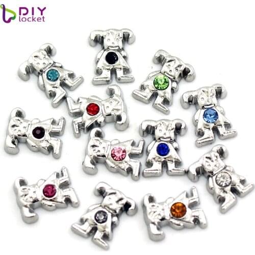 12PCS 8MM "Girl" Birthstone Floating charms Fit memory living lockets pendant & Floating glass locket bracelet LSFC098*12