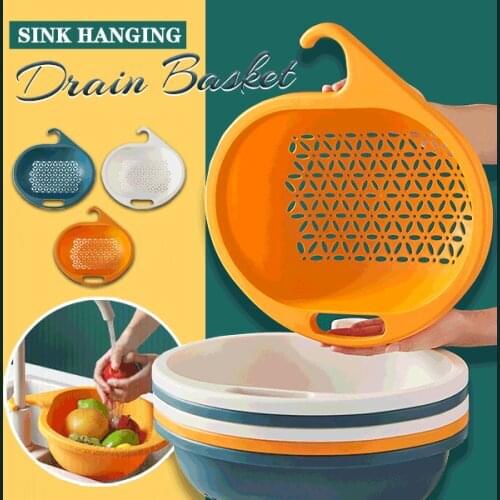 1 PCS Sink Hanging Drain Baske Washing Dishes Kitchen Sink Rack Organizer Drain Rack Filter Drain Storage Basket Hanging Holder