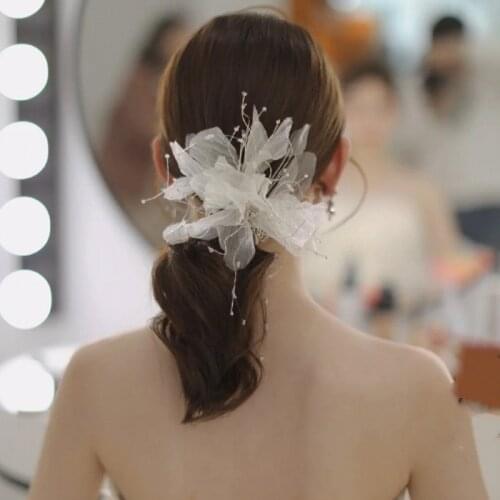 Romantic White Floral Bridal Hairpins Barrettes Brides Tiaras Queen Hair Girps Wedding Hair Accessories tocados para el pelo