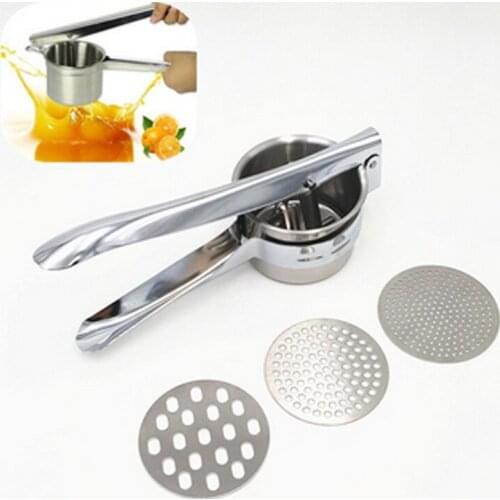 Stainless Steel Manual Potato Masher Fruit Vegetable Press Ricer Juicer Crusher Squeezer Household Kitchen Cooking Tools