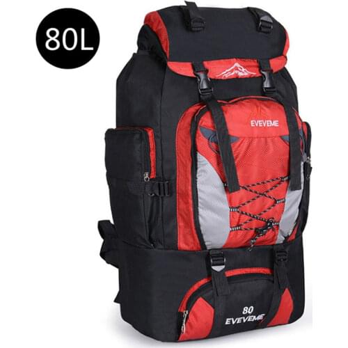 Mens 80L Large Waterproof Climbing Hiking Backpack Camping Mountaineering Backpack Sport Outdoor Rucksack Bag
