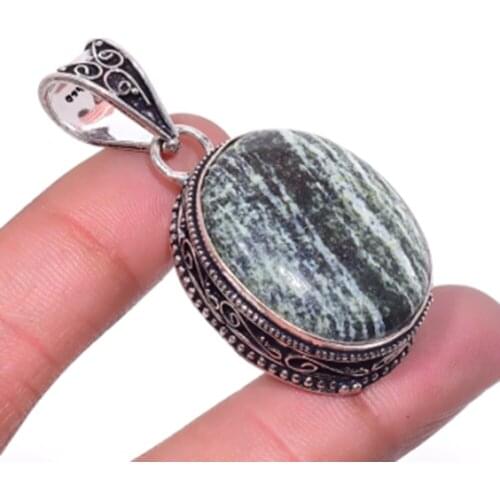 Silver Line, Silver Overlay on Copper Antique Pendant ,50mm, P5829