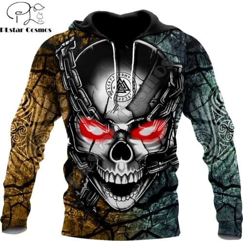 Viking Skull Tattoo 3D All Over Printed Autumn Men Hoodies Unisex Casual Pullover Zip Hoodie Streetwear sudadera hombre DW0536