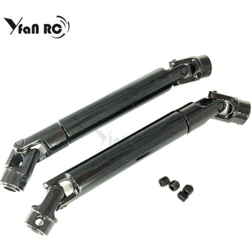 Yfan RC 2Pcs 90-115mm 110-155mm Steel CVD Universal Joint Drive Shaft for 1/10 RC Rock Crawler Car Axial SCX10 D90