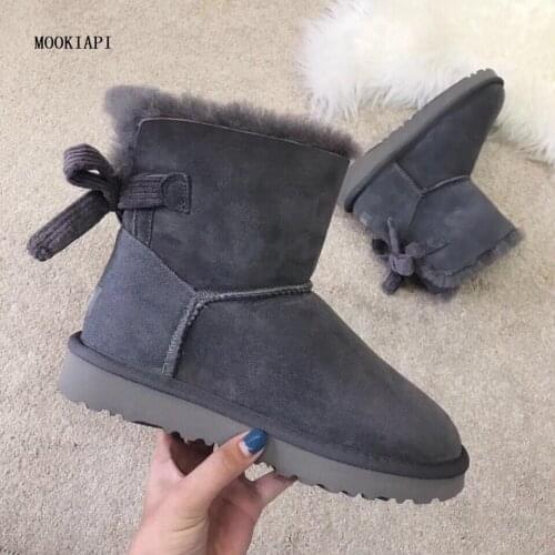 In 2019, Europes latest high-quality snow boots, real sheepskin, 100% wool, womens snow boots, free delivery
