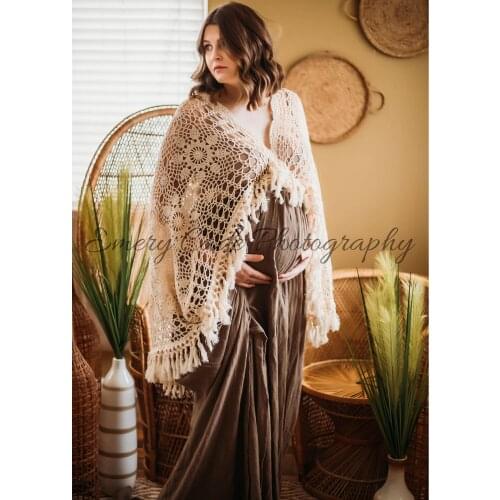 Spring Session Vintage Boho Cotton Photo Shoot Pregnant Robe Maternity Dress Evening Party Costume Women Photography Accessories