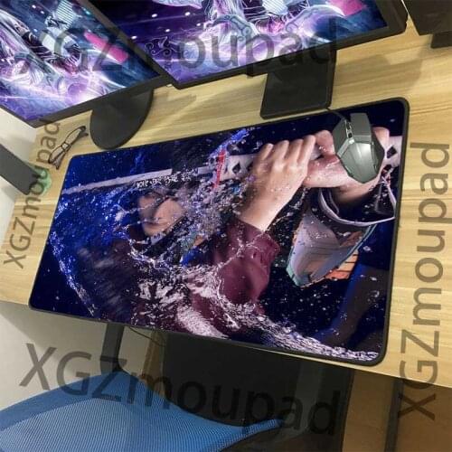 XGZ Anime Demon Slayer Kimetsu No Yaiba HD Custom Large Mouse Pad Precision Black Lock Edge Office Computer Desk Mat Non-slip