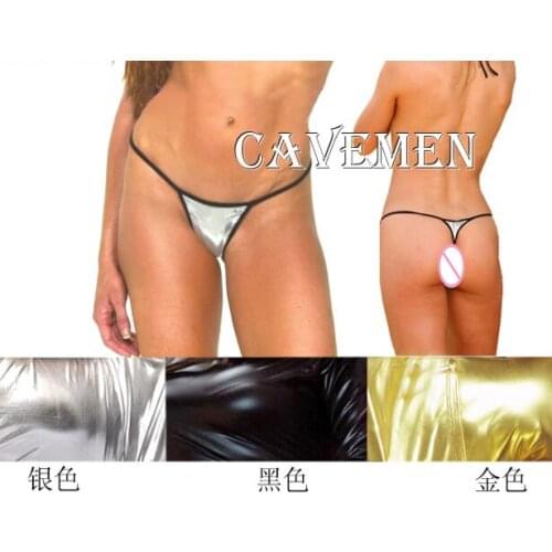 Golden silvery Leatherwear * 1955 *Ladies Thongs G-string Underwear Panties T-back Swimsuit Bikini Free Shipping