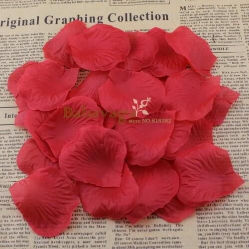 1000pcs Red Colors Artificial Silk Wedding Rose Red Petalas Romantic Decoration