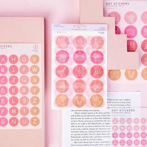 120 Pieces Letter Sticker Colorful Gift Alphabet Sticker Self Adhesive Letter Circle Dot Sticker Labels
