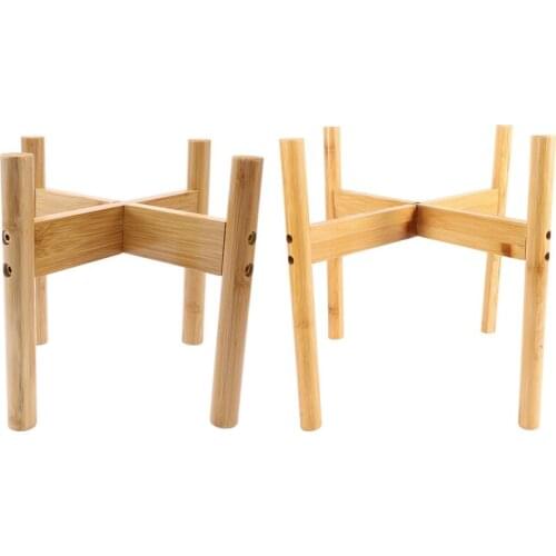 2Pcs Wooden Flower Stand Window Balcony Desktop Mini Flower Pot Holder Pot Display Stand - 20 x 20Cm & 33 x 33Cm