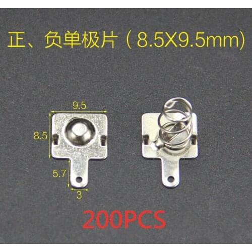 200PCS AAA battery pack 8.5X9.5\8.5*20.5MM spring contact piece battery box positive and negative single-pole battery