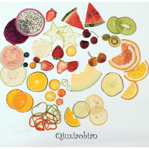 40pcs Dried Pressed Mixed Exopy Fruits+Vegetables Slices Plant Herbarium For Jewelry Photo Frame Phone Case Craft DIY Making Hot