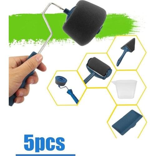 5pcs Seamless Color Box Packaging Wall Paint Runner Roller Painting Brush Tools Household Use Wall Decorative DIY Brushes Set