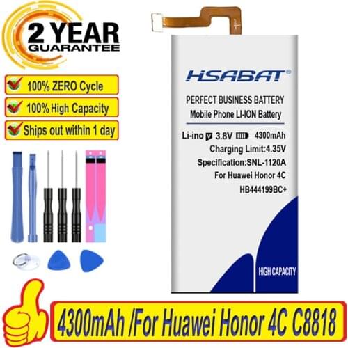 HSABAT 4050mAh HB444199EBC+ Battery for Huawei Honor 4C C8818