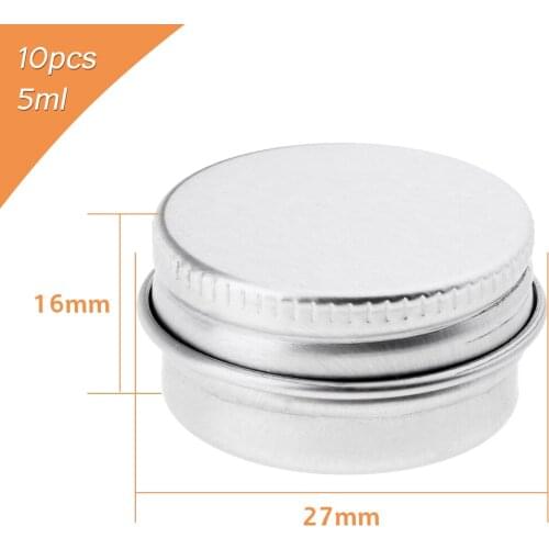 Aluminium Empty Cosmetic Pot Jar Tin Container Silver Box Screw Lid Craft 5g
