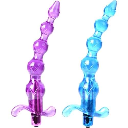 Butt beads Long Butt Stimulator Sex Toys for Men Women Masturbator Beads Butt Plugs Vibrator 5 Balls Jelly Adult Massager
