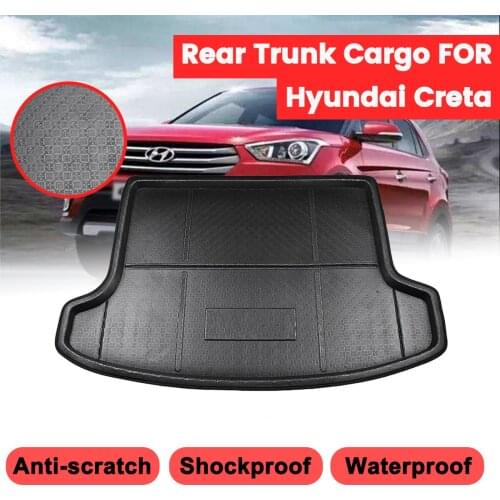 Car Cargo Liner Boot Tray Rear Trunk Cover Matt Mat For Hyundai Creta ix25 2015 2016 2017 2018 2019 Floor Carpet Kick Pad