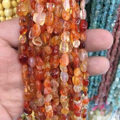 Free Shipping 6-8mm Irregular red agat Stone Beads Natural Shaped Stone Beads For Jewelry Making 15