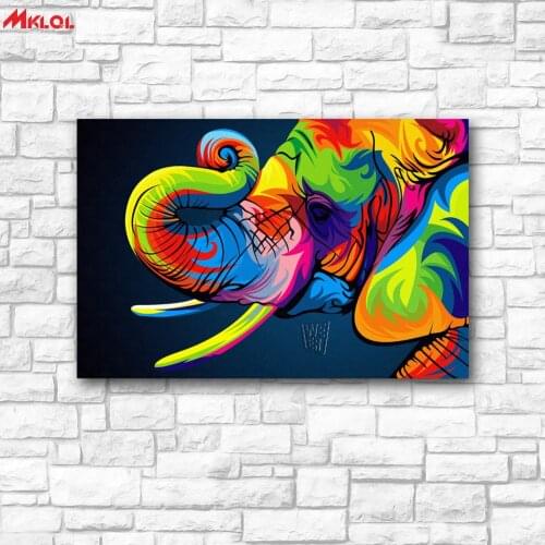 Large Wall Art,elephant ,Restaurant study Bedroom Decor Wall oil Painting Print Nice wall picture for living room no frame 4