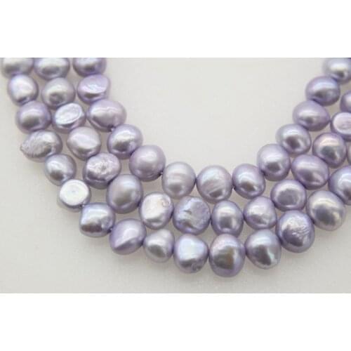 5strands loose beads freshwater pearl violet baroque 7-9mm 15" FPPJ wholesale nature for DIY jewelry