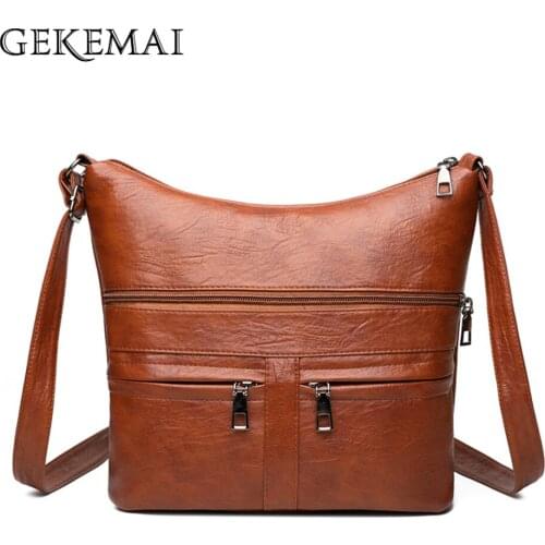 Multi-pocket Design Ladies Shoulder Bag Solid Color Designer Women Messenger Bags High Quality PU Leather Womens Wallet Bolsos