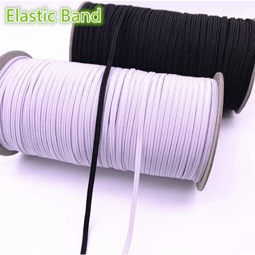 3-12mm 5 Yards Hight-Elastic Bands Spool Sewing Band Flat Elastic Cord White Black for Jewelry Making Diy Handmade Accessories
