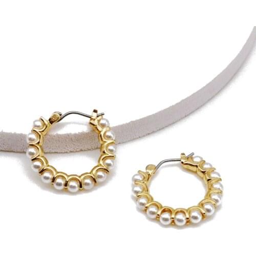 Cute Elegant Pearl Round Copper Material Earring