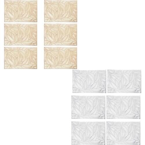 Hot Sale Rectangular Insulation Placemat Nordic Style Hollow Western Table Mat Hotel Restaurant Leaf Decoration Table Mat