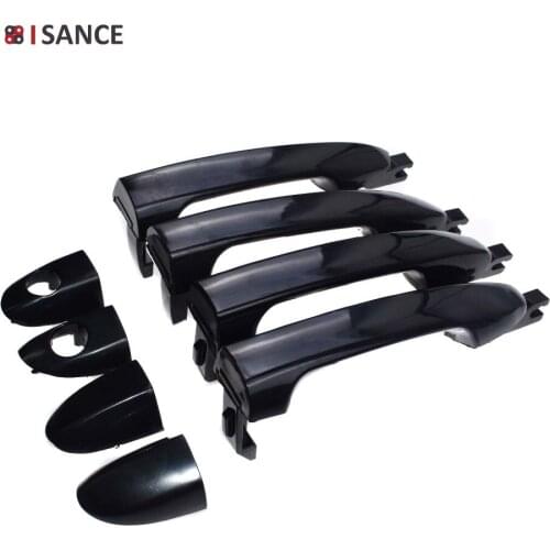 ISANCE Black Outside Door Handle Front Rear Left Right Side 82650-2F000 82660-2F000 For Kia Spectra Spectra5 2.0L 2004-2009