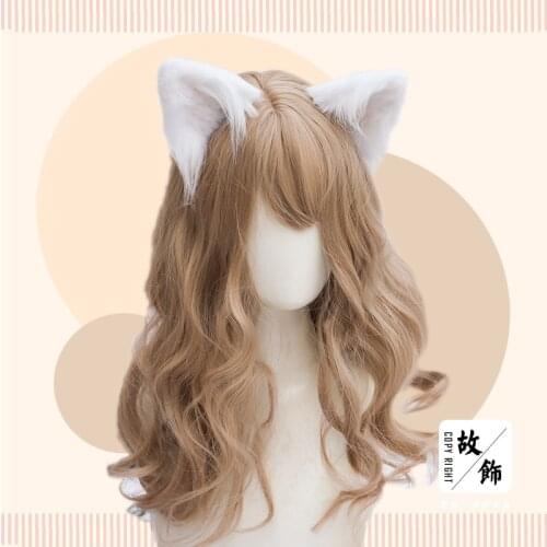 LOLITA hand made beast ear plush simulation cat ear clip hand Japanese tire hair accessories