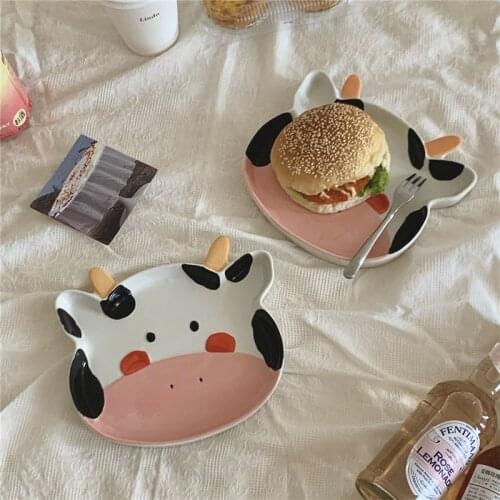 Cute Dairy Cow Plate Dessert Plate