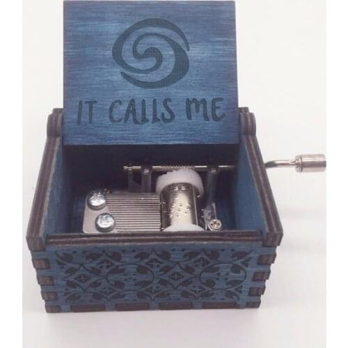 Moana IT CALLS ME music box Anonymity wooden hand crank Island Princess Birch musical boxes Action figure toys caja de musica