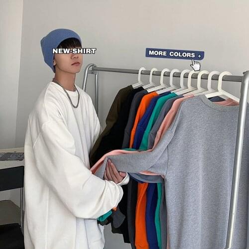 2021 Spring New Hoodies Men Stock Is Abundant Solid Round Neck Top Mens And Womens Matching Loose And Versatile Sweatshirts