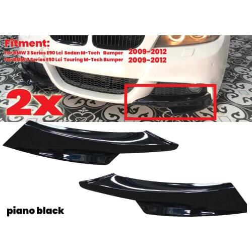 For Bmw E90 - E91 Lci M Front Bumper Splitter Flap Six Attachment Abs Plastic Lip 2009-2012 Facelift