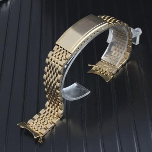 18mm 19mm 20mm Men Watch Band Replacement Wrist Watch Strap Curved End Genuine Stainless Steel Wrist Bracelet Straps for omega