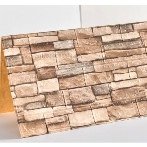 Self Adhesive Wallpaper PVC Waterproof Stone Wallpapers Brick Wall Paper Decorative Wall Stickers Bedroom Home Decor