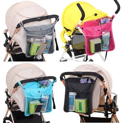 Baby Stroller Bag Mesh Hanging Storage Bag Baby Trolley Bag Diaper Storage Seat Pocket Carriage Bag Stroller Accessories