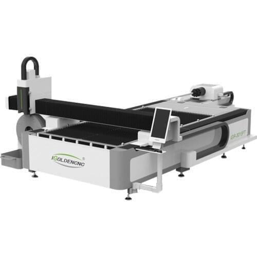 Igoldencnc 3015 metal pipe and plate cnc fiber laser cutting machine 1000w 1kw fiber laser cutter with rotary device