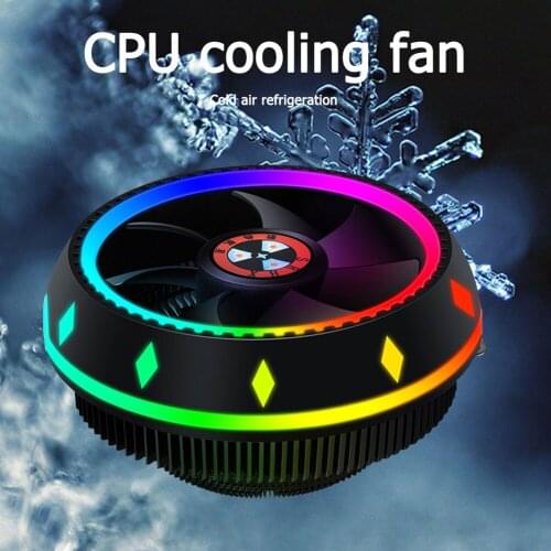 Air CPU Cooler Cooling Fan Silent Heatsink PC Computer Case Fan RGB LED Quiet 100mm for Intel AMD Radiator 10x10x2.5cm