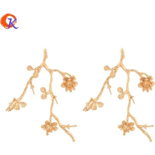 Cordial Design 20Pcs 36*59MM Jewelry Accessories/Hand Made/Earrings Connectors/Flower Shape/Copper/DIY Making/Earring Findings